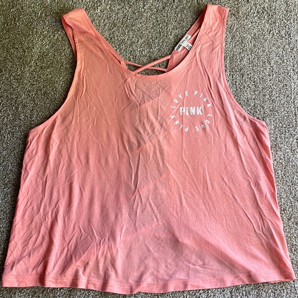 VS Pink Strappy Back Tank